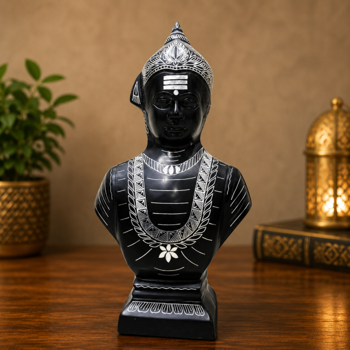 Handcrafted Bidri Lord Basavanna Statue with Pure Silver Sheet & Wire Inlay – 2.5 Kg thumbnail 2