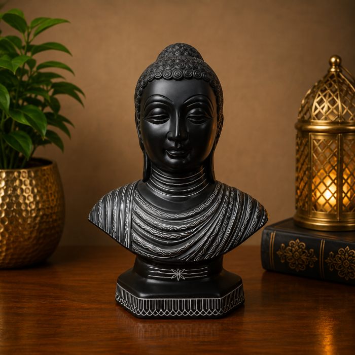 Handcrafted Bidri Mohini Showpiece with Pure Silver Wire Inlay – 4 Inches thumbnail 3