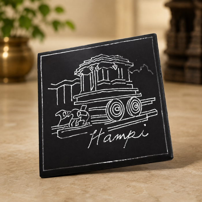 Handcrafted Bidri Pure Silver Wire Inlay Fridge Magnet – 3 Inch thumbnail 2