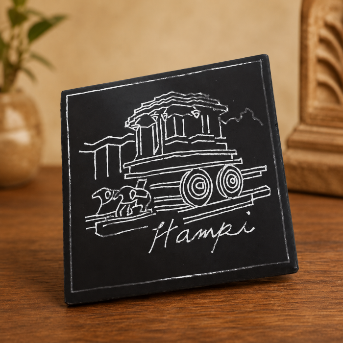 Handcrafted Bidri Pure Silver Wire Inlay Fridge Magnet – 3 Inch thumbnail 3