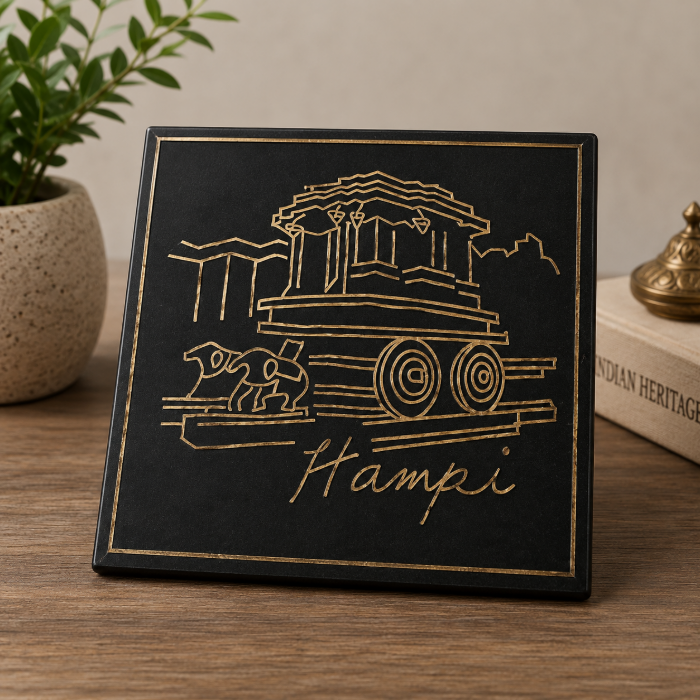 Handcrafted Bidri Pure Copper Wire Inlay Fridge Magnet – 3 Inch thumbnail 2