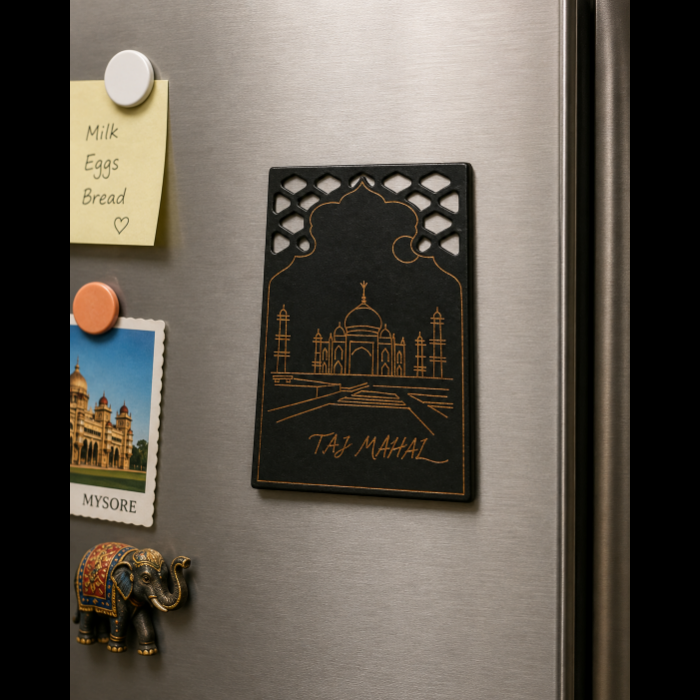 Premium Bidri Pure Copper Wire Inlay Fridge Magnet – 5 Inch thumbnail 3