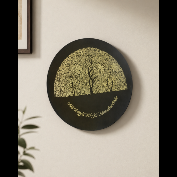 GI Tagged Bidri Silver Inlay Decorative Plate – Pure Silver Wirework | 8 Inch thumbnail 3