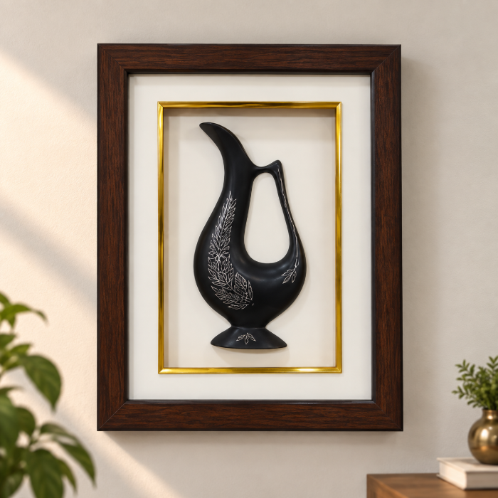Jug Shape Silver Inlay Photo Frame – Handcrafted Wall Décor thumbnail 2