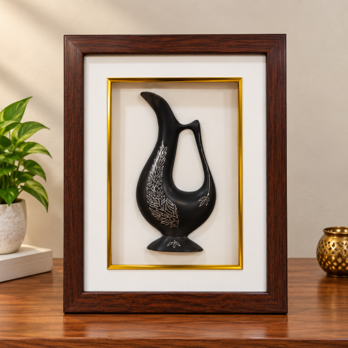 Jug Shape Silver Inlay Photo Frame – Handcrafted Wall Décor thumbnail 3