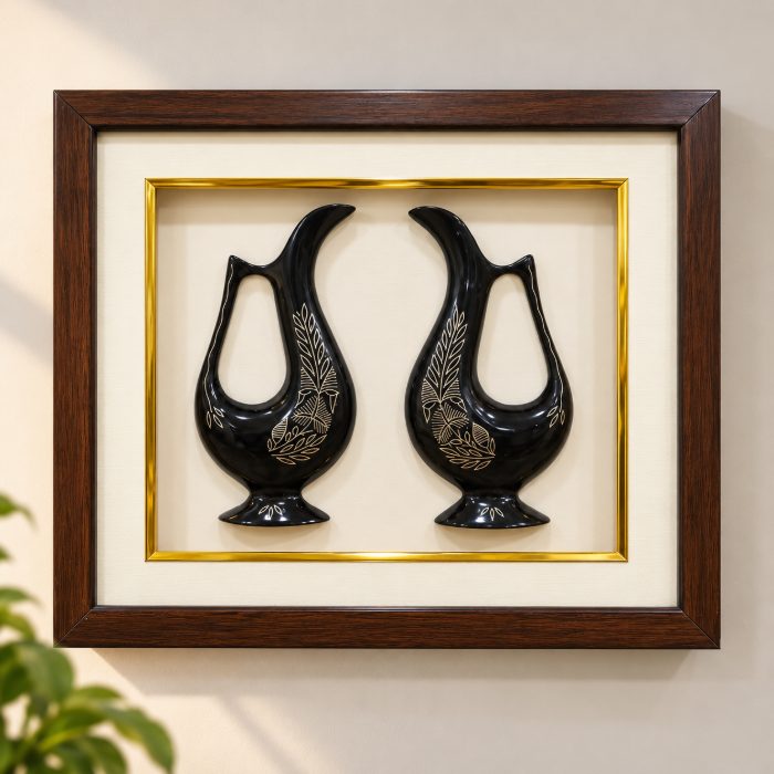 Jug Shape Dual Silver Inlay Photo Frame – Handcrafted Wall Décor thumbnail 2