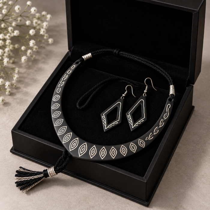 Classic Silver Inlay Choker – Handcrafted Traditional Jewellery thumbnail 2
