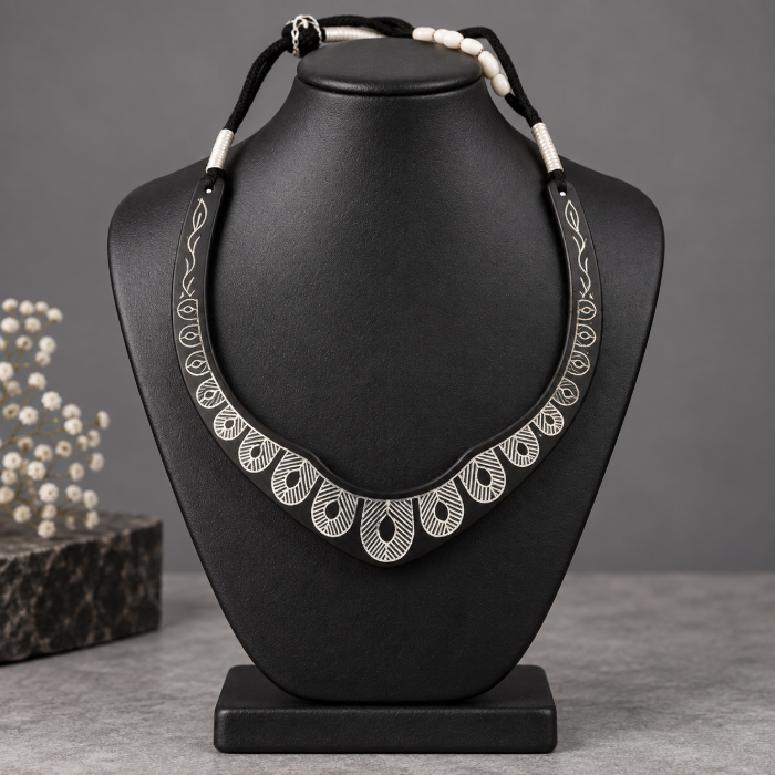 Handcrafted Silver Inlay Choker – Traditional Heritage Jewellery thumbnail 3